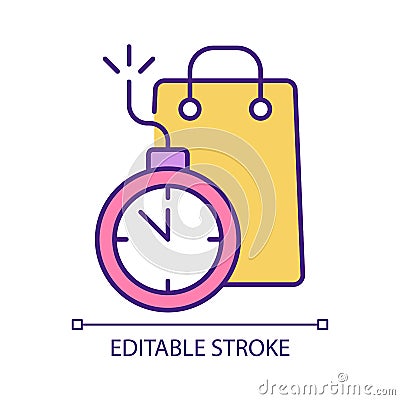 Scarcity and urgency RGB color icon Vector Illustration