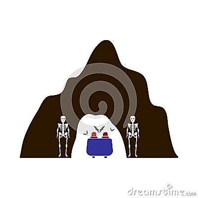 Scare Cave In Amusement Park Icon Vector Illustration