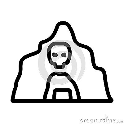 Scare Cave Icon Vector Illustration