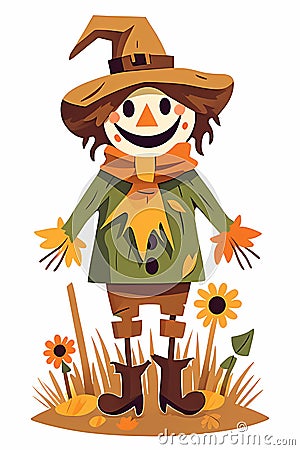 Scarecrow Clipart - Whistling in the Wind Stock Photo