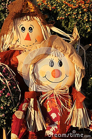Scarecrow couple Stock Photo