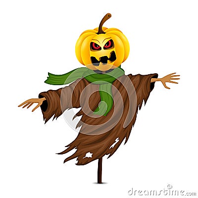 Scarecrow for Halloween isolated Vector Illustration