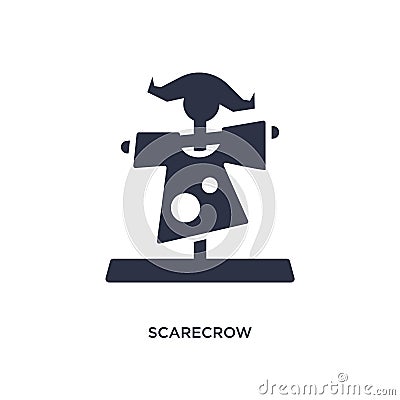 scarecrow icon on white background. Simple element illustration from farming concept Vector Illustration
