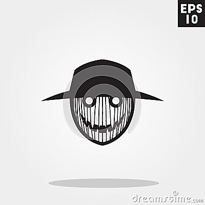 Scarecrow monster icon in trendy flat style on grey background Vector Illustration