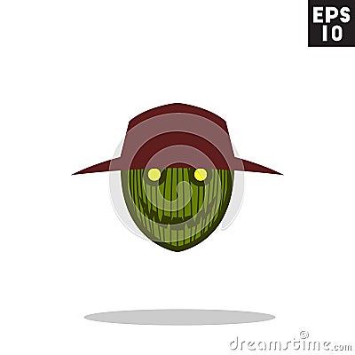 Scarecrow monster icon in trendy flat style isolated on grey background Stock Photo