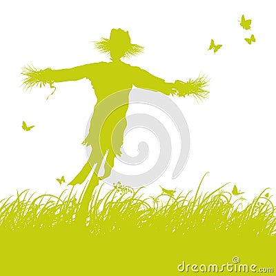 Scarecrow in the wind Vector Illustration