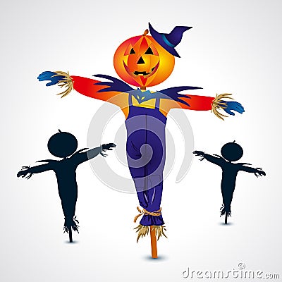 Scarecrows halloween symbol - vector illustration Vector Illustration