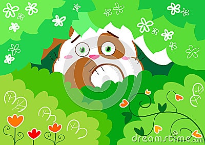 Vector scared bunny Cartoon Illustration