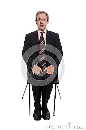 Scared businessman Stock Photo