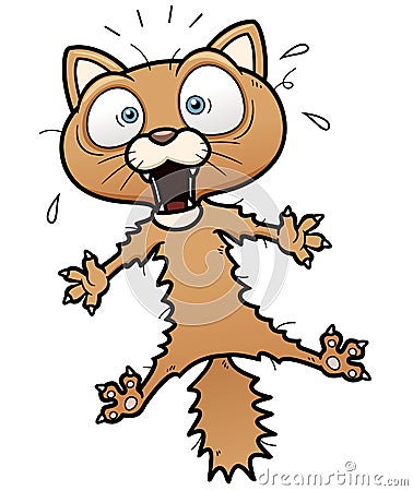 Scared cartoon cat Vector Illustration
