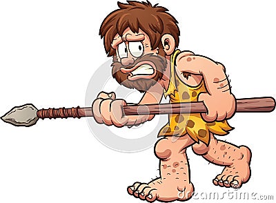 Scared caveman Vector Illustration