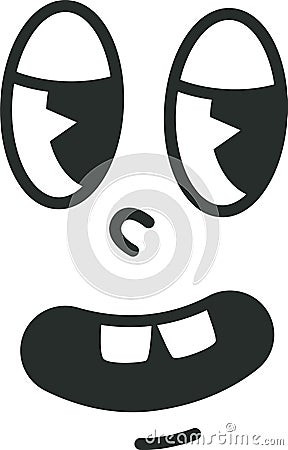 Scared Character's Face Vector Illustration