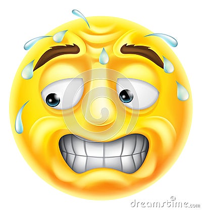 Scared Emoticon Emoji Vector Illustration