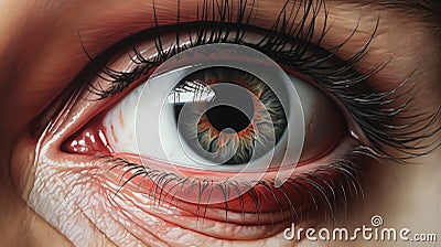 Scared Eyes Hyperrealism: Captivating Artistry That Evokes Emotion Stock Photo