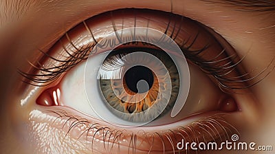 Scared Eyes: Hyperrealistic Digital Painting Of Human Eye Cartoon Illustration