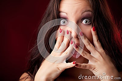 Scared face of women Stock Photo