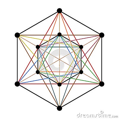 Scared Geometry Vector Design Elements color line art. Vector Illustration