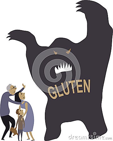 Scared of gluten Vector Illustration