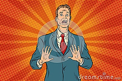 Scared male businessman Vector Illustration