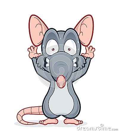 Scared rat Vector Illustration