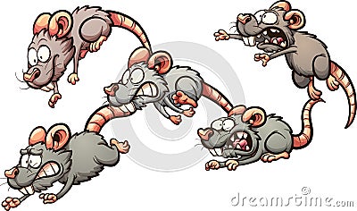 Scared rats Vector Illustration