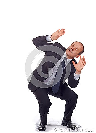 Scared and shocked businessman Stock Photo