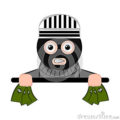 Scared thief cartoon Vector Illustration