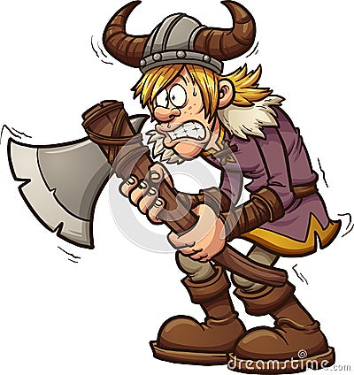 Scared viking Vector Illustration