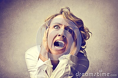 Scared woman Stock Photo