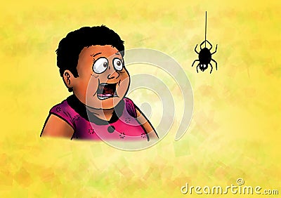 Scared Woman and Happy Spider (2008) Stock Photo