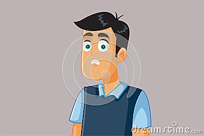 Man Feeling Disgusted Vector Cartoon Illustration Vector Illustration