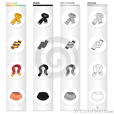 Scarf, accessories, clothing and other web icon in cartoon style.Textiles, industry, fashion icons in set collection. Vector Illustration