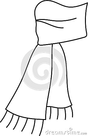 Scarf Clothes Outline Vector Illustration