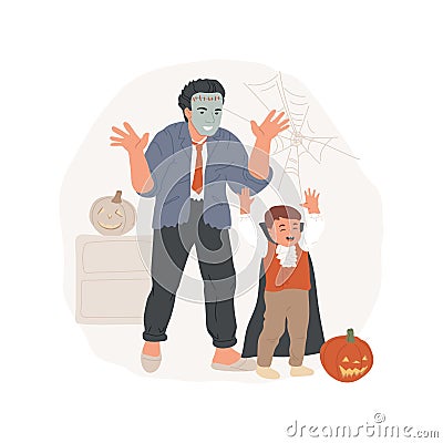 Scaring guests isolated cartoon vector illustration. Vector Illustration