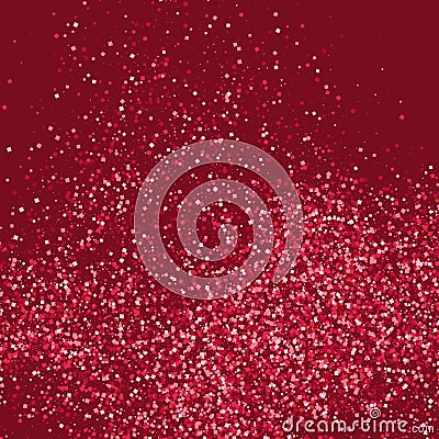 Scarlet explosion of confetti. Vector Illustration