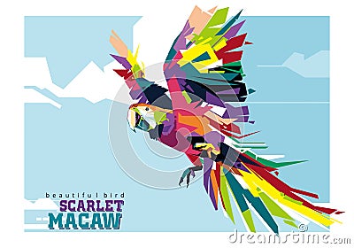 Scarlet Macaw Vector Illustration