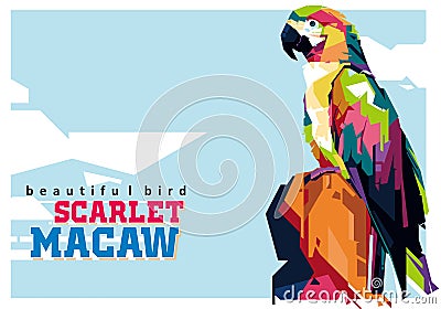 Scarlet Macaw in Wpap Stock Photo