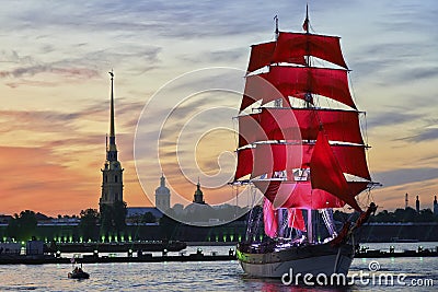 Scarlet Sails Stock Photo