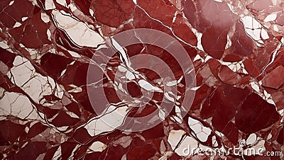 Scarlet Splendor: Rosso Levanto Marble's Radiant Elegance. AI Generate Stock Photo