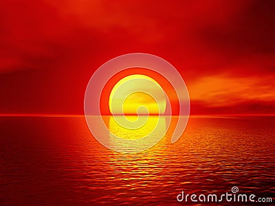 Scarlet sunset Stock Photo