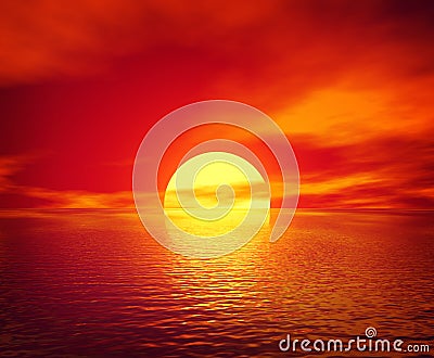 Scarlet Sunset Stock Photo