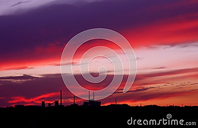 Scarlet sunset sky Stock Photo