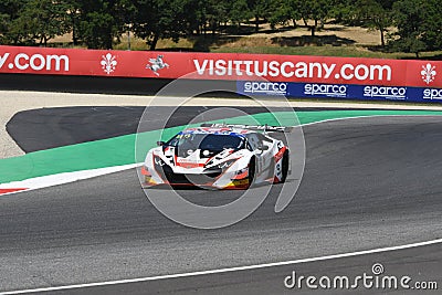 Scarperia, IT July 2, 2021: Lamborghini Huracan GT3 Evo of Team LP Racing Editorial Stock Photo