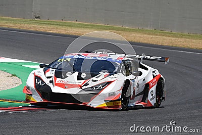 Scarperia, IT July 2, 2021: Lamborghini Huracan GT3 Evo of Team LP Racing Editorial Stock Photo