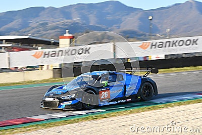 Scarperia, 24 March 2022: Audi R8 LMS GT3 EVO II of Sainteloc Racing Team Editorial Stock Photo