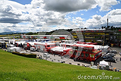 Scarperia, Mugello - Italy, May 31: Details of the paddock and the infrastructures of the Mugello Circuit Editorial Stock Photo