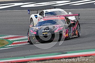 Scarperia, November 19, 2021: Ferrari Challenge Trofeo Pirelli Race 1 during the Ferrari Challenge World Finals at Mugello 2021. Editorial Stock Photo