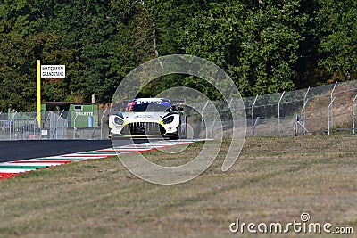 Scarperia, 29 September 2023: Mercedes Sls Amg of team Akm Motorsport drive by Marco Antonelli in action Editorial Stock Photo