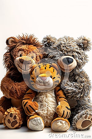 Scarred Tigers: The Story of Three Stuffed Animals and Their Jou Stock Photo