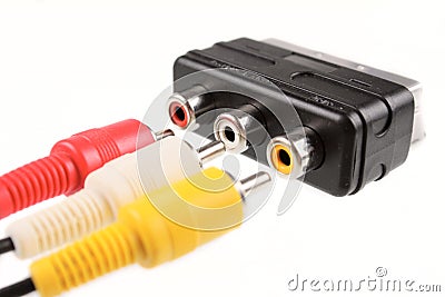 SCART and RCA connectors Stock Photo